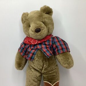 MCM Allied Store International Korea Teddy Bear Plush Cowboy Outfit Vintage 12"